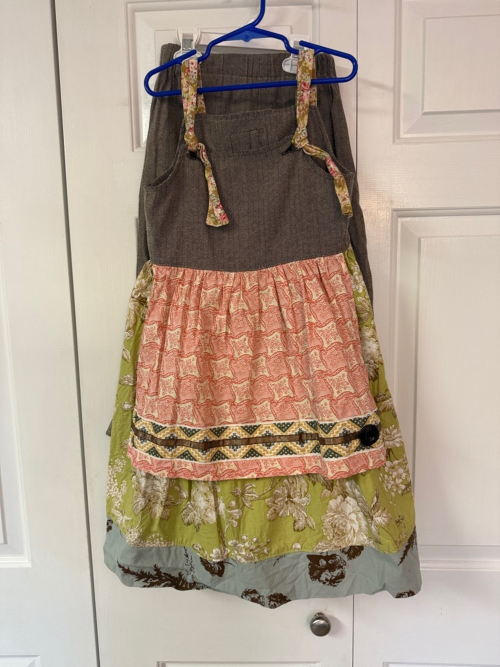 Matilda Jane Maxi Skirt in Olive, Coral & Gray